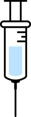Syringe icon in a simple flat outline style. A modern vector graphic for vaccination, injection, blood test, or medical treatment, isolated for hospital or clinic design.