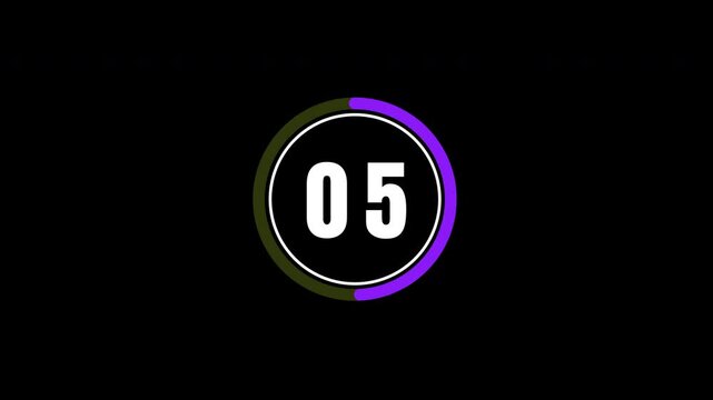 Glowing Cyan Circular Countdown Animation for 10 Seconds with Prominent White Number Display