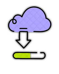 Cloud Storage Progress with Download Bar, Digital Environment, Graphic Design, Technology Concept