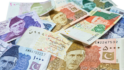 Pakistani PKR Rupees Currency Notes bills
