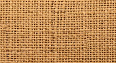 Detailed Close-up View Of Natural Jute Fiber Burlap Fabric Textile Background Featuring A Coarse Rustic Woven Basket Weave Pattern And Warm Earth Tones Ideal For Organic Sustainable Design C