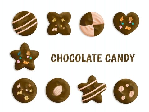 Beautiful chocolate candy decorative styles background