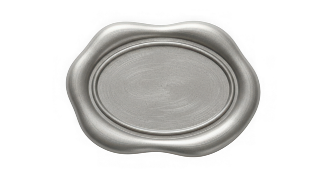 Silver wax seal for letter or certificate