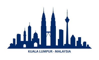 Obraz premium silhouette building and architecture of kuala lumpur city - malaysia (artwork 1)