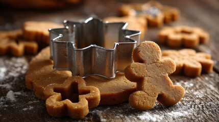 Gingerbread man cookies ready for holiday baking