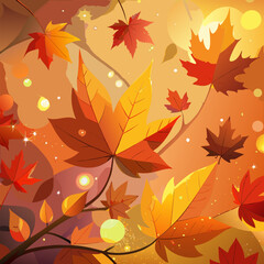 autumn leaves seamless pattern