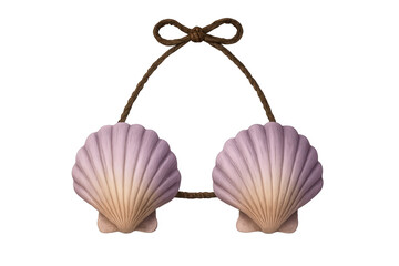 Seashell bikini top tied with a bow
