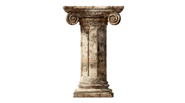 antique column isolated on white background