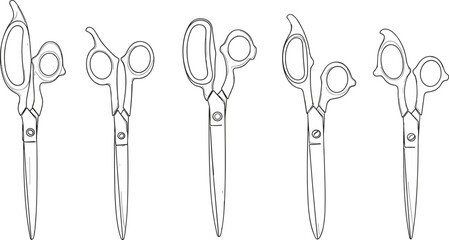 scissors, hairdressing, silhouette, icon, vector, black, blade, handle, tool, sharp, salon, barber, cut, grooming, professional