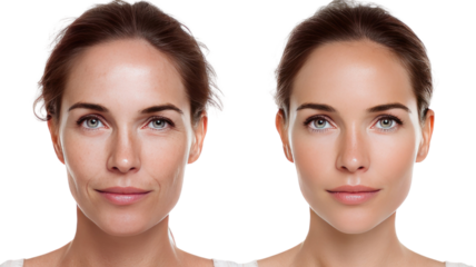 Two beautiful girl on the white background