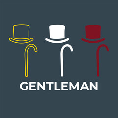 Clean editable gentleman logo vectors and line art icons for fashion, lifestyle brands and corporate identity design.