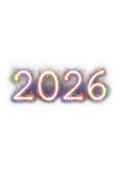 Year Two Thousand Twenty Six Celebration - Sparkling 2026 fireworks number isolated. Symbolizing new beginnings, future prospects, bright celebration, coming year, and fresh opportunities