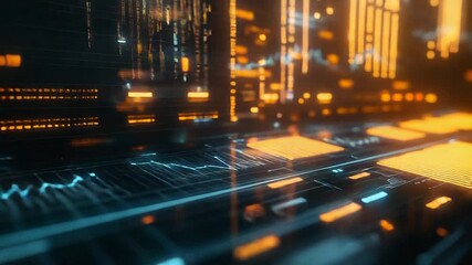 Digital data analyzing financial stock market trends - Powered by Adobe