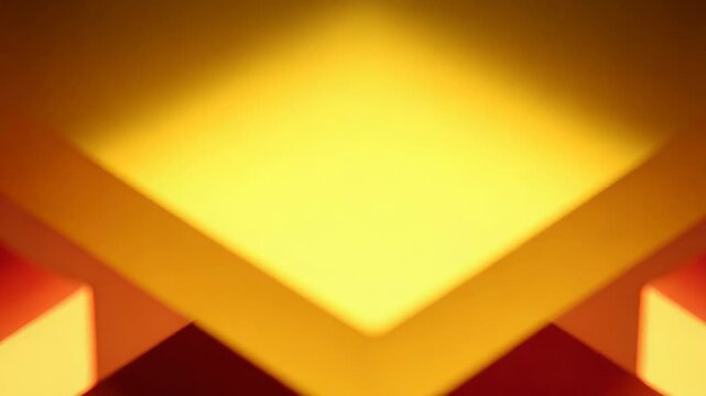 Abstract geometric cubes creating a vibrant orange pattern