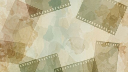 Fototapeta premium Image with film strips and aged paper, vintage style, background for creative projects or photography theme.