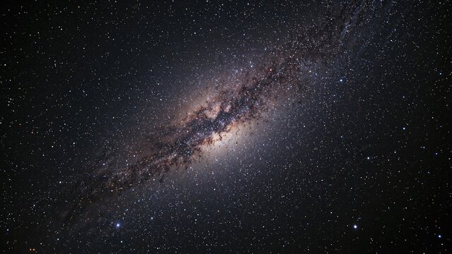Vast night sky with stars and the Milky Way galaxy. Astronomy, space exploration, and the universe. The cosmos and celestial phenomena.
