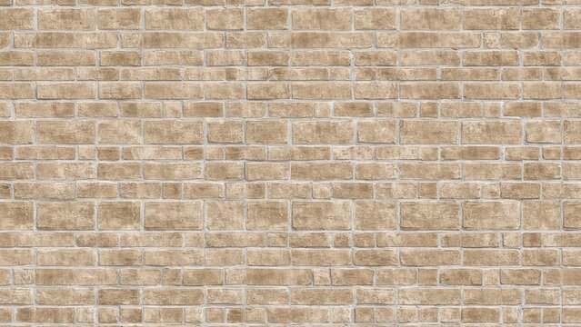 Brick wall texture with beige coloration and brick patterns. Architectural and building material. Construction and design elements. The concept of brickwork in architecture