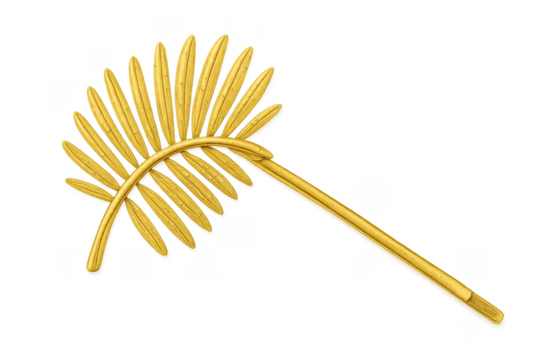 Golden palm branch symbolizing victory on transparent background