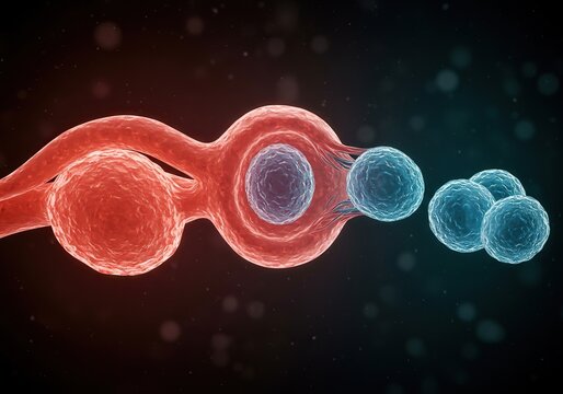 Detailed cellular view of a reproductive process, showing the critical interaction between gametes leading to conception ,embryology ,zygote ,abstract