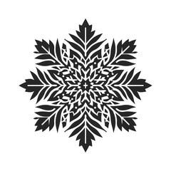 snowflake mandala vector silhouette clip art logo design illustration. snowflake mandala abstract design collection
