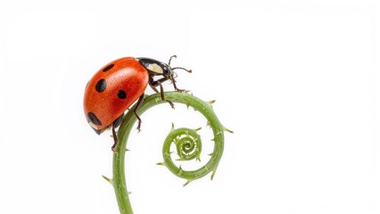 Ladybug on a green spiral plant, with the number 1996 in the name.