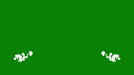 Glittering bubble line and blob sparkle on green background, twinkle magic dust animation, Luxury white bubble trail, magic dust, pixie dust path, Christmas glitter balloon isolated. 4k video