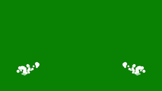 Glittering bubble line and blob sparkle on green background, twinkle magic dust animation, Luxury white bubble trail, magic dust, pixie dust path, Christmas glitter balloon isolated. 4k video