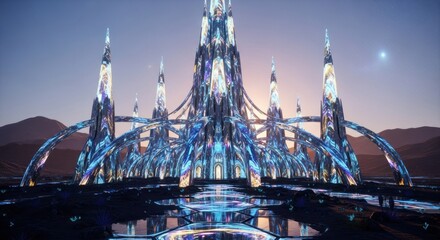 Futuristic Cityscape with Intricate Architecture and Advanced Technology.