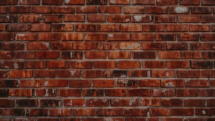 Obraz premium Brick wall texture with detailed red and brown bricks arranged in a pattern.