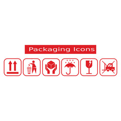 Packaging Box Vector Icon Sign Set