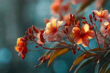 Golden Hour Flowers Delicate Petals Bathed in Warm Light