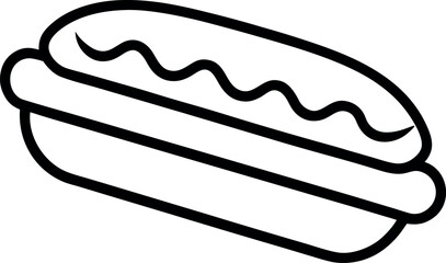 Minimalist Line Drawing of Classic Cheesesteak Sandwich with Bun and Toppings