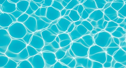Stunning Abstract Water Texture Background Displaying Bright White Caustic Light Reflections on the Clean Turquoise Blue Swimming Pool Surface Ideal for Summer Design Concepts