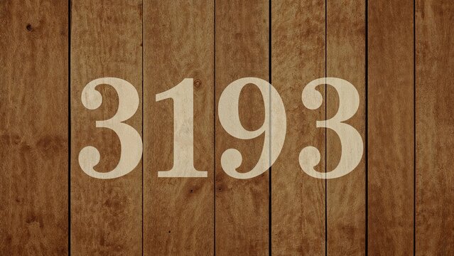 Number 3193 on wooden background.