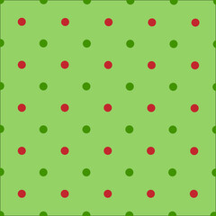 Green and Red Polka Dot Seamless Pattern