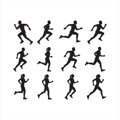 silhouettes of runners