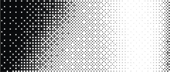Abstract diagonal gradient halftone pattern A gradiant of black and white dots creating a textured abstract background with varying Pixelated wave shadow texture. Abstract halftone gradation pattern 