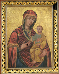 Miraculous icon of the Mother of God in the Pohinsk Monastery, Ukraine.
