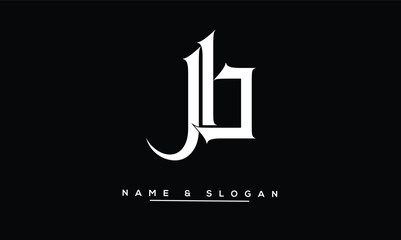 JB, BJ Abstract Letters Logo Monogram