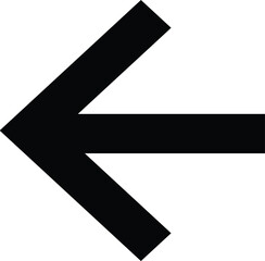 Obraz premium Left-Pointing Arrow Icon – Bold Black Directional Symbol on White Background