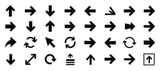 Dynamic Arrows Icons for Directional Guidance in Graphic Design, Digital Art, Abstract Concept, Creative Environment
