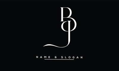 JB, BJ Abstract Letters Logo Monogram
