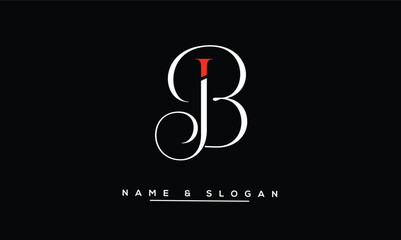 JB, BJ Abstract Letters Logo Monogram