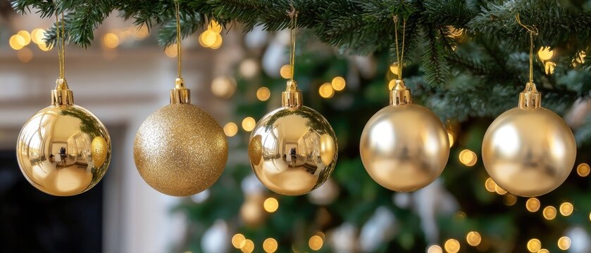 A Christmas tree stands decoratively lit with lights and ornaments in front of a softly blurred urban skyline during nighttime - Powered by Adobe