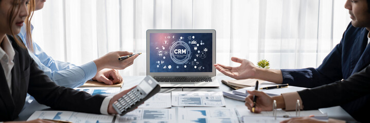 Business intelligence and data analysis concept. Analyst team working on financial data analysis...