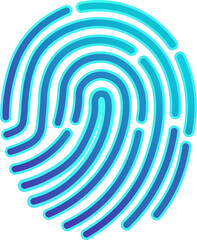 Digital Fingerprint Identity Scan, Biometric Security Technology Icon