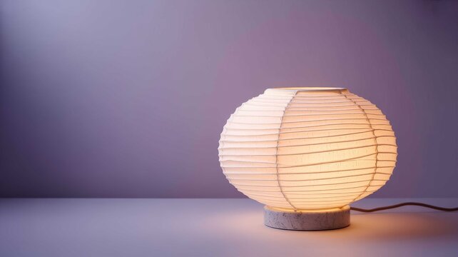 Illuminated paper lantern on a table soft light creating a cozy atmosphere in a room