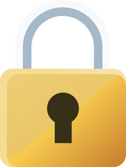 Golden Padlock Security Icon
