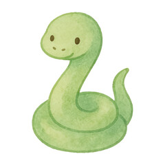 Fototapeta premium PNG Cute watercolor snake illustration.