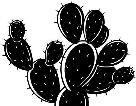 Nopal silhouette. This image shows a design of a nopal cactus silhouette, also known as prickly pear cactus. Vector clipart illustration design.
